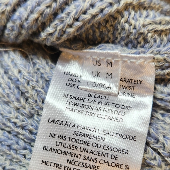 Free People Mont Blanc Mini Dress Blue Womens Medium Sweater Knit Boho Winter - Picture 6 of 13